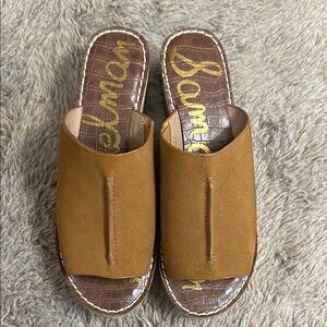 Sam Edelman Leather Suede Platform Slides